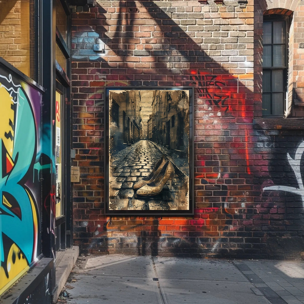 Vintage Elegance: Musical High Heels Art Poster