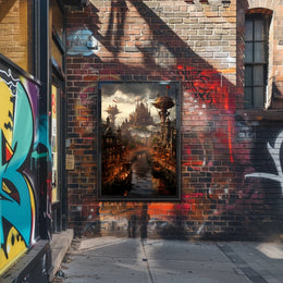 Steampunk Cityscape Poster