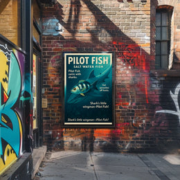 Pilot Fish and Shark Symbiosis Educational Poster
