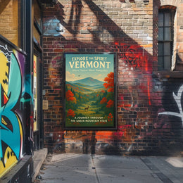 Vermont Travel Poster Vintage Scenic Wall Art