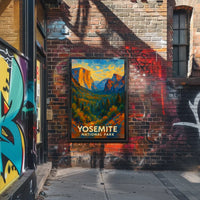 Abstract Yosemite Landscape Poster Vivid for Home Decor