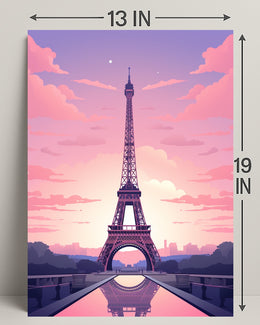 Eiffel Tower At Sunset Poster