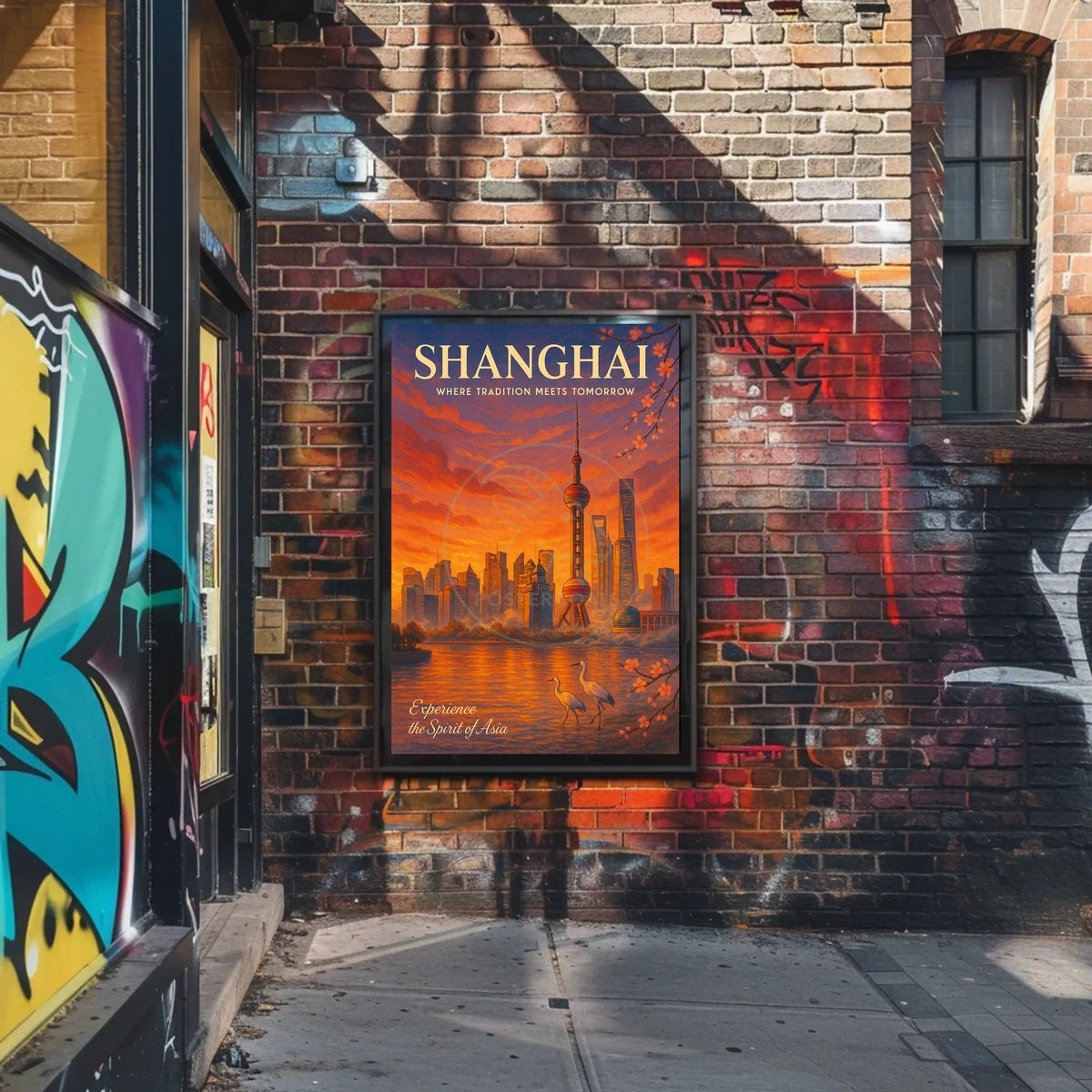 Shanghai Skyline Sunset: Urban or Cityscape Poster