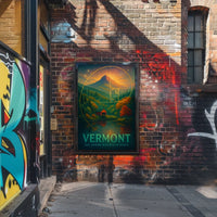 Vermont Landscape Mountain Forest Bridge Poster
