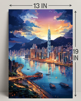 Cityscape At Dusk Poster