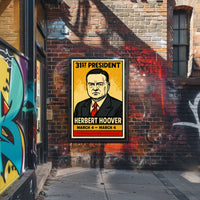 Herbert Hoover 31st President of the United States Inked Comic Style Poster