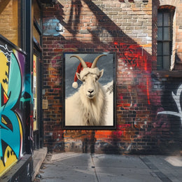 Festive Mountain Goat Poster
