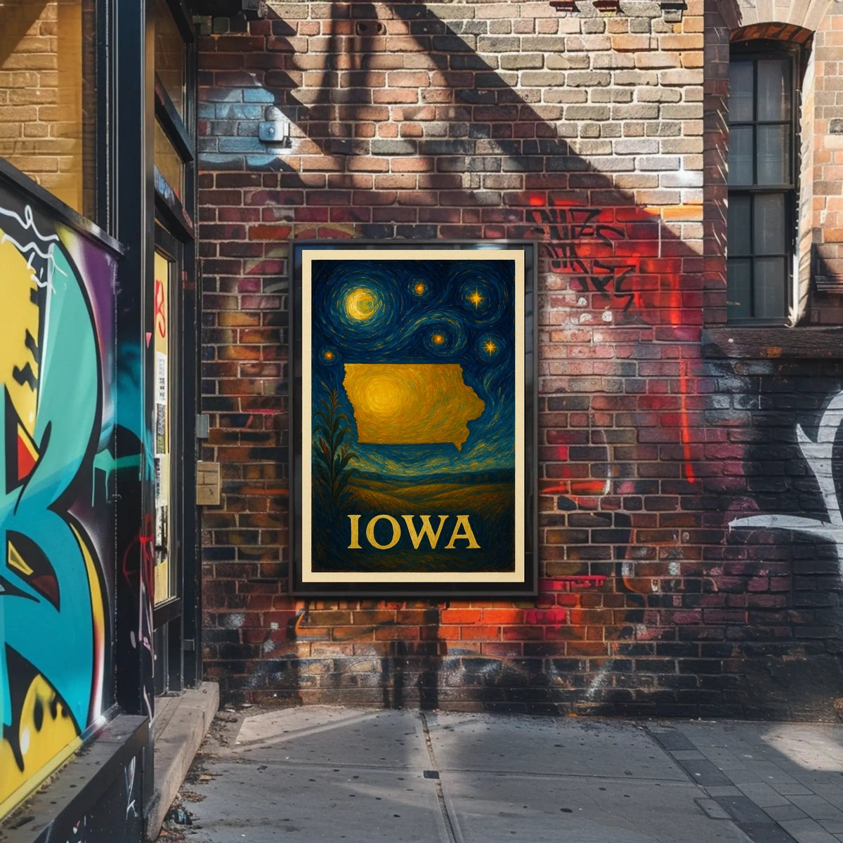 Iowa Impressionistic Landscape Art Print - Cultural or Heritage Poster