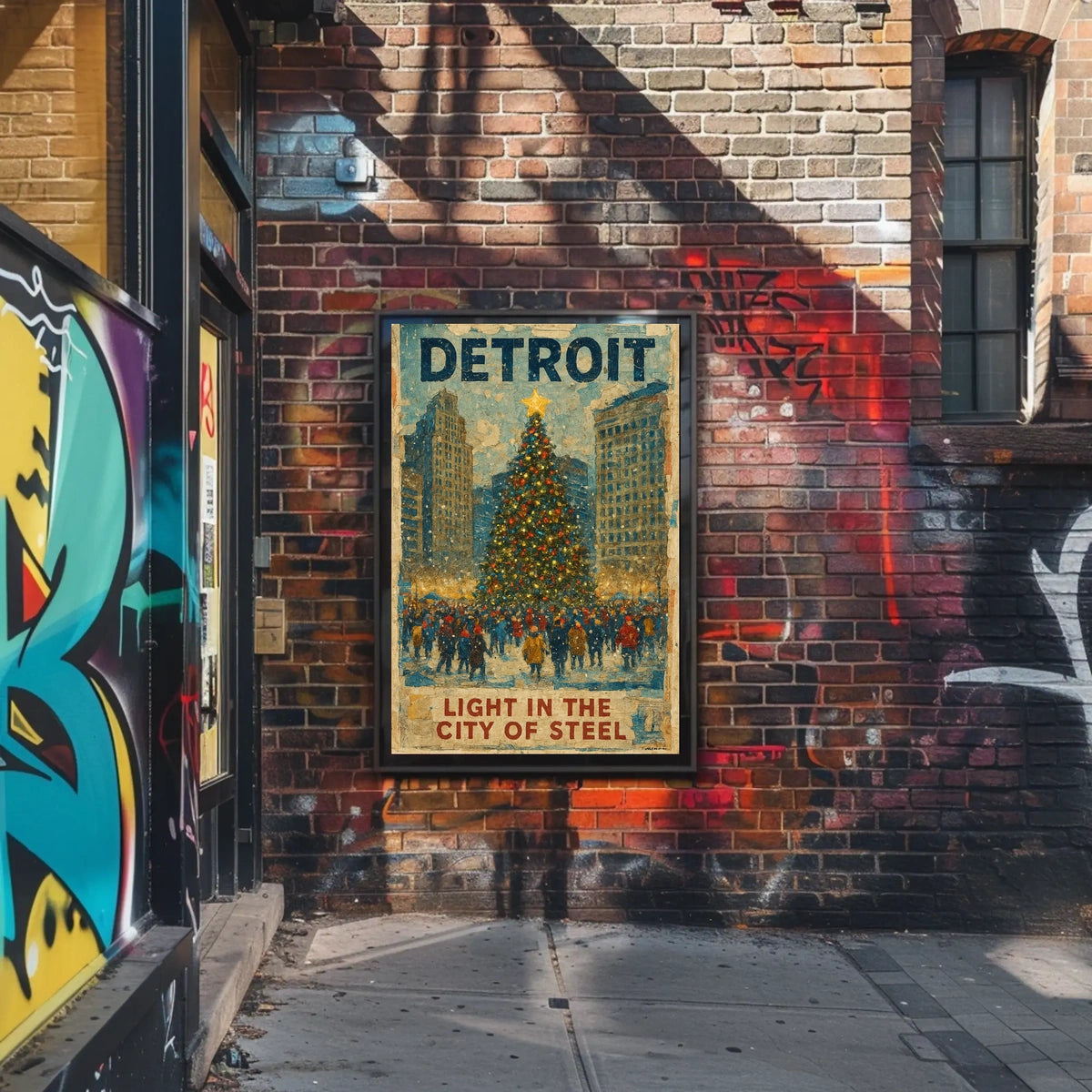Detroit Light In The City Of Steel Poster