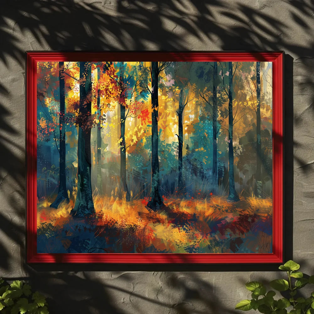 Autumn Forest Impressionistic Art Poster: Tranquil Beauty