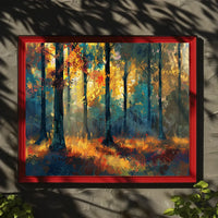 Autumn Forest Impressionistic Art Poster: Tranquil Beauty