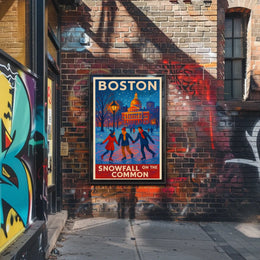 Snowfall on the Common Poster