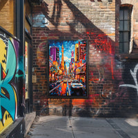 Vibrant Cityscape Mosaic with Eiffel Tower Artistic Poster