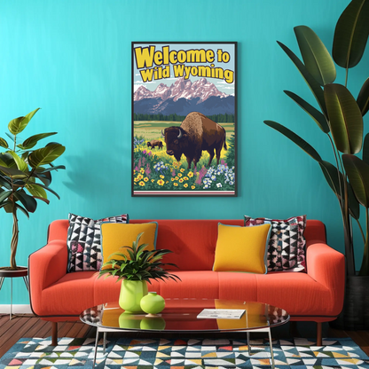 Welcome to Wild Wyoming Vintage Poster