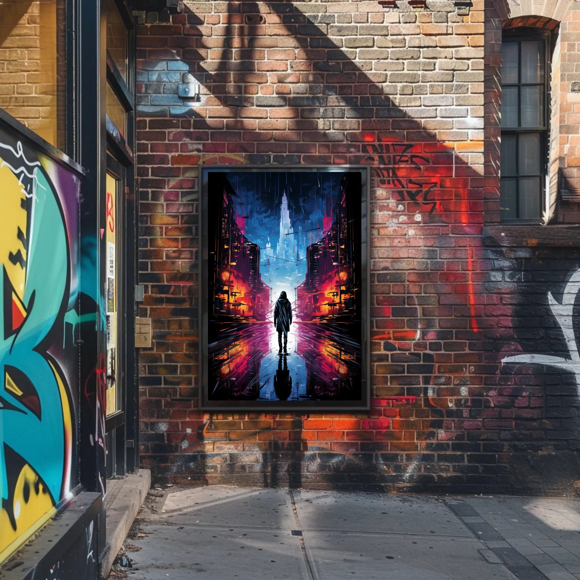 Neon Cityscape Poster