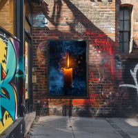 Ethereal Candle Glow: Mystical Starry Night Poster PosterGoat