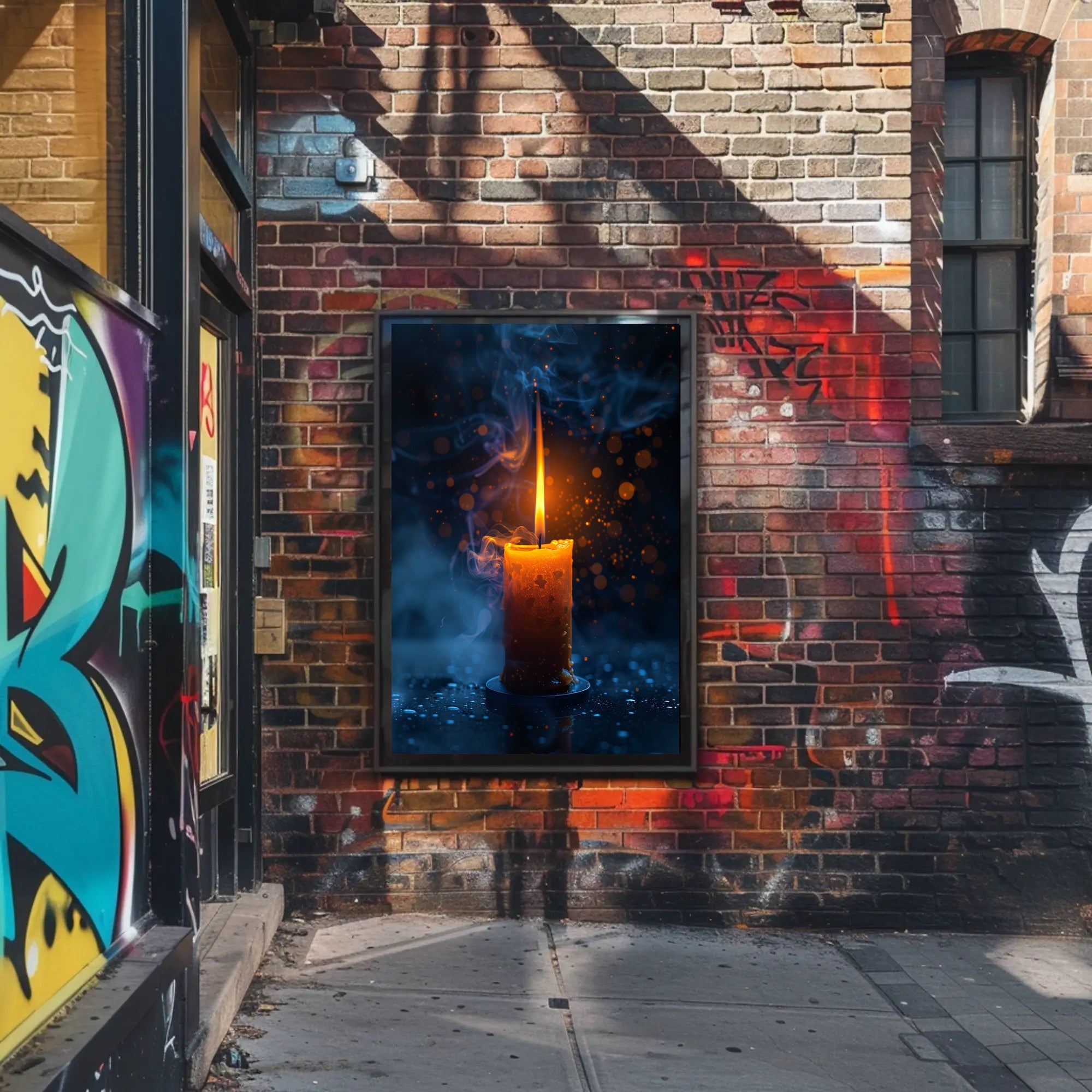 Ethereal Candle Glow: Mystical Starry Night Poster PosterGoat