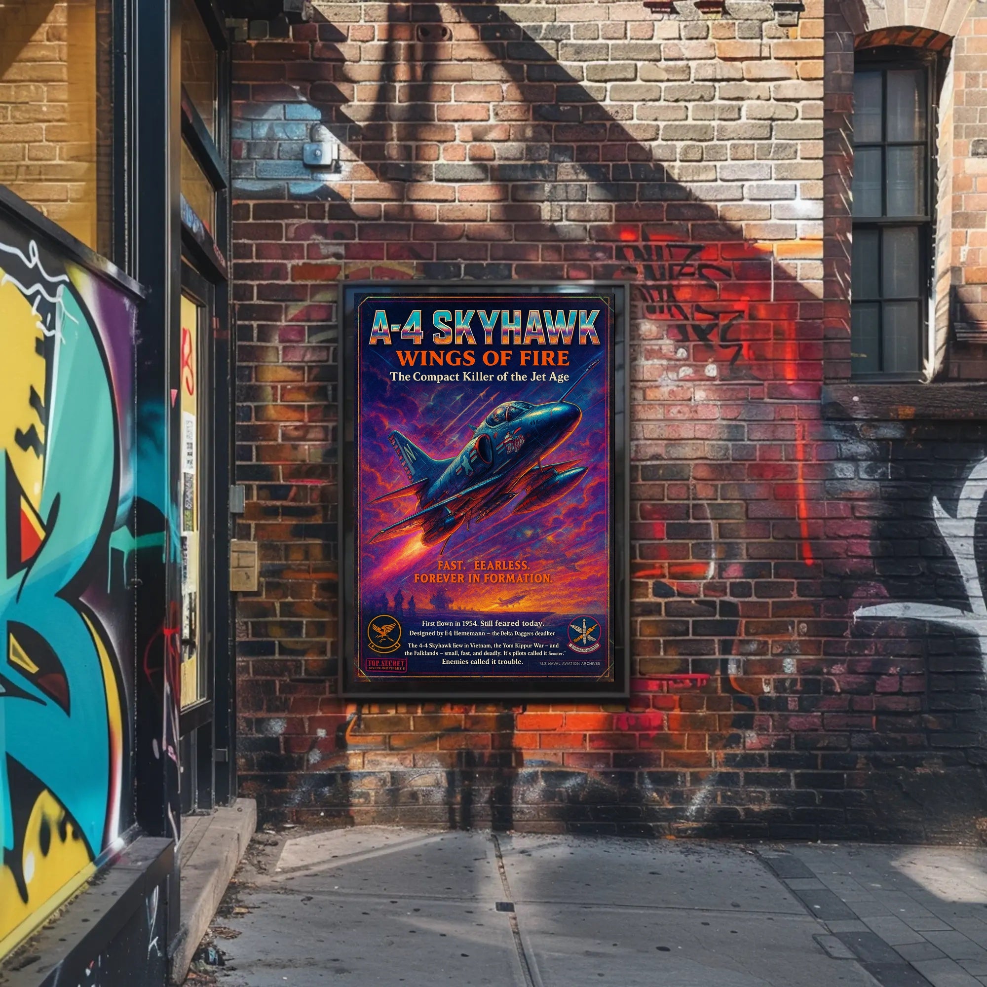 A-4 Skyhawk Jet: Vintage Military Aviation Poster