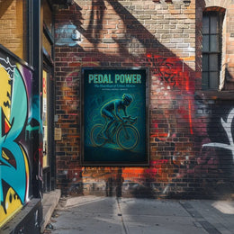 Dynamic Neon Urban Cyclist Art Print - Urban or Cityscape Poster PosterGoat