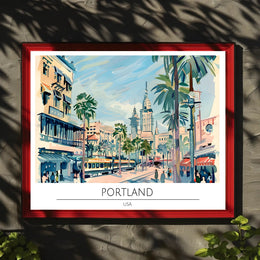 Portland Cityscape Poster PosterGoat