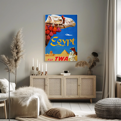 Fly TWA to Egypt Travel Poster by David Klein