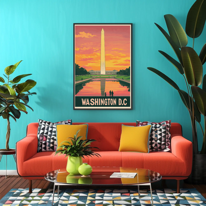 Washington D.C. Monument Sunset Poster