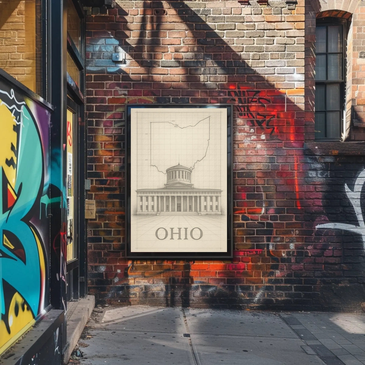 Ohio State Capitol Blueprint Poster