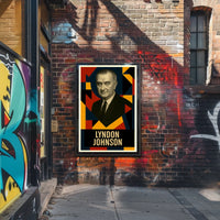 Lyndon B. Johnson 36th President of the United States Abstract Pop Poster