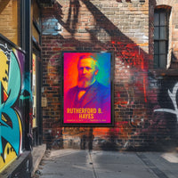 Rutherford B. Hayes 19th President of the United States Neon Gradient Overlay Poster