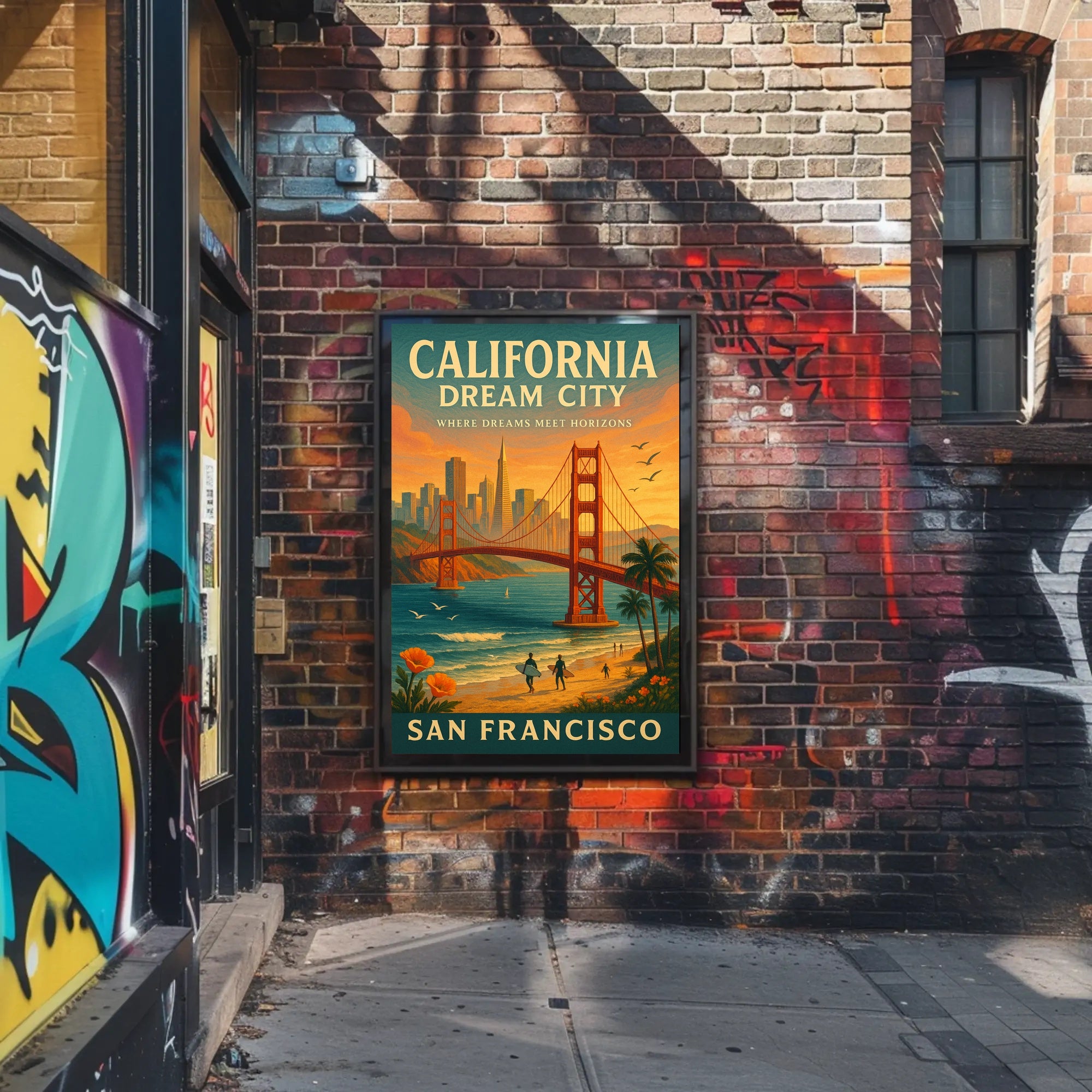 California Dream City Wall Art Print PosterGoat
