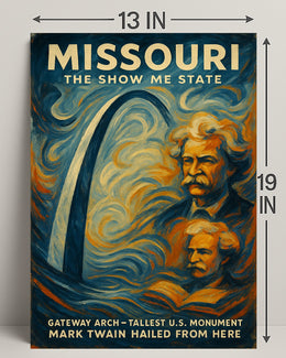 Missouri Gateway Arch Vintage Cultural or Heritage Poster