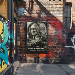 Franklin D. Roosevelt 32nd President of the United States Double Exposure Poster