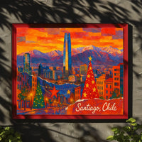 Santiago, Chile Festive Skyline Poster