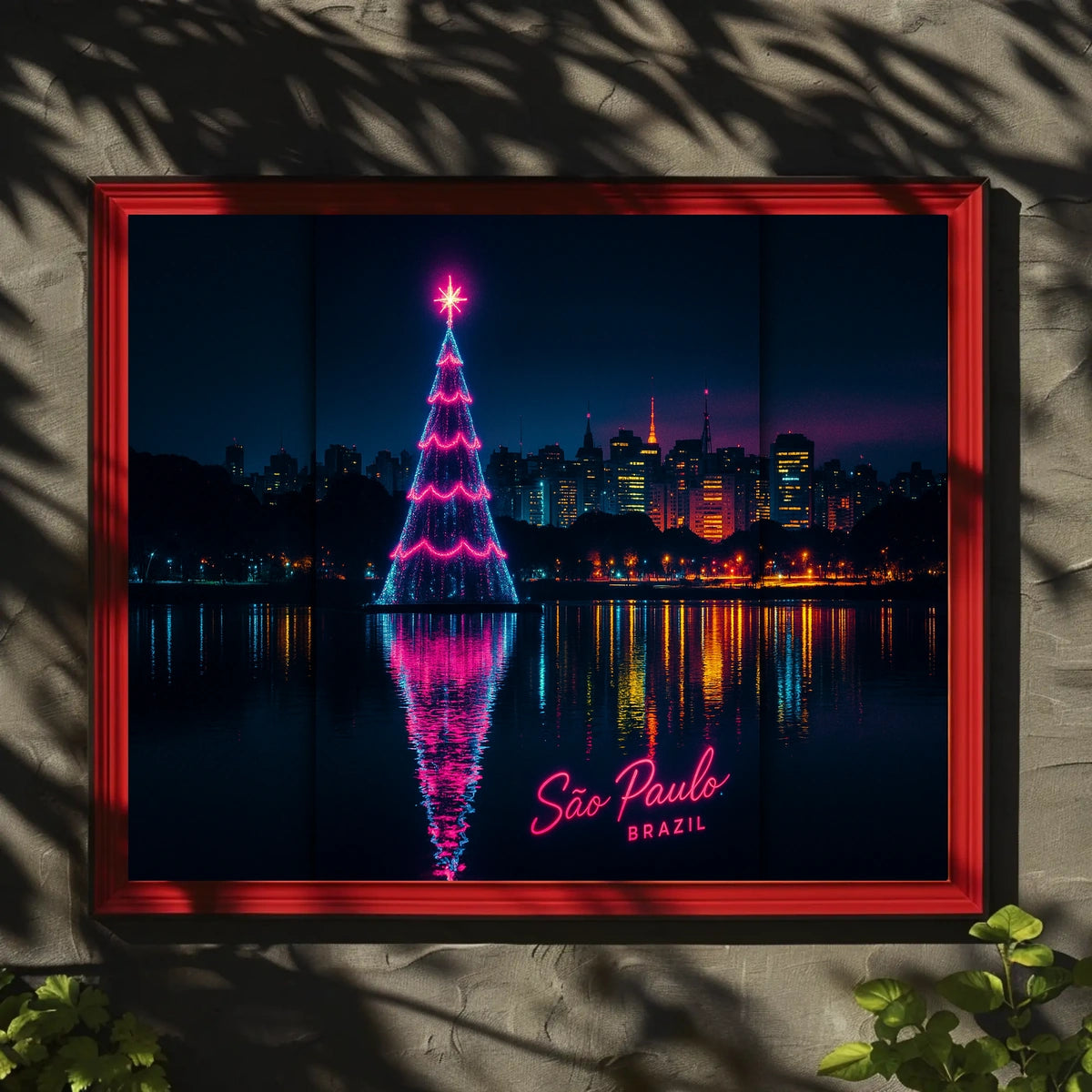 São Paulo Christmas Lights Poster
