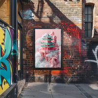 Floating Pagoda In The Clouds Poster PosterGoat