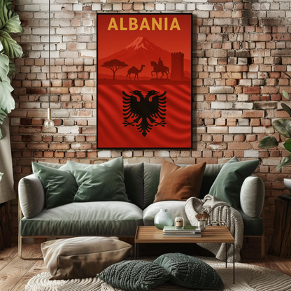 Albania's Historic Splendor Captured in Travel Poster