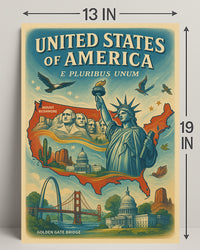 Iconic Symbols of America Poster PosterGoat