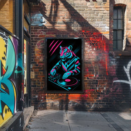 Neon Tiger Dj Poster