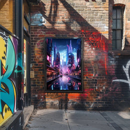 Neon Cityscape Poster