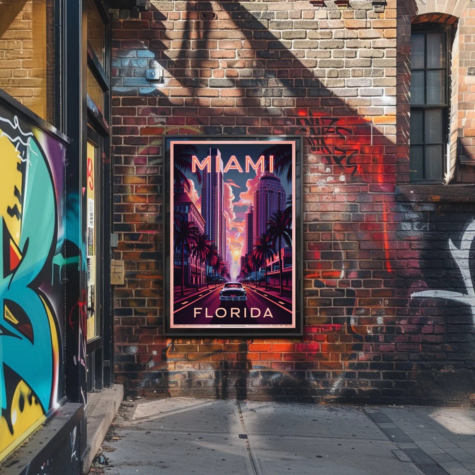 Miami Sunset Vibes Poster