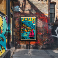 Amalfi Coast Vibrance Poster Wall Art for Coastal Decor