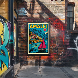 Amalfi Coast Vibrance Poster Wall Art for Coastal Decor