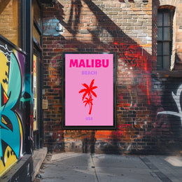 Malibu Beach Sunset Vibes Travel Poster PosterGoat