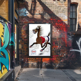 Esso Motor Oil Horse Travel Poster Art Print