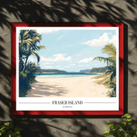 Fraser Island Scenic Beach Travel Poster