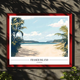 Fraser Island Scenic Beach Travel Poster