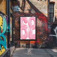 Pastel Pink Abstract Letters Artistic Poster PosterGoat