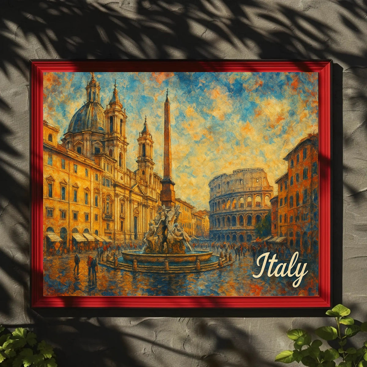 Enchanting Italy Watercolor Impressionism Travel Italian Landscapes Mediterranean Vibe Poster