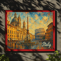 Enchanting Italy Watercolor Impressionism Travel Italian Landscapes Mediterranean Vibe Poster