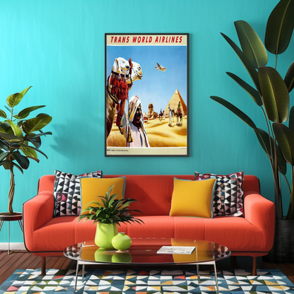 Trans World Airlines Egypt Vintage Poster